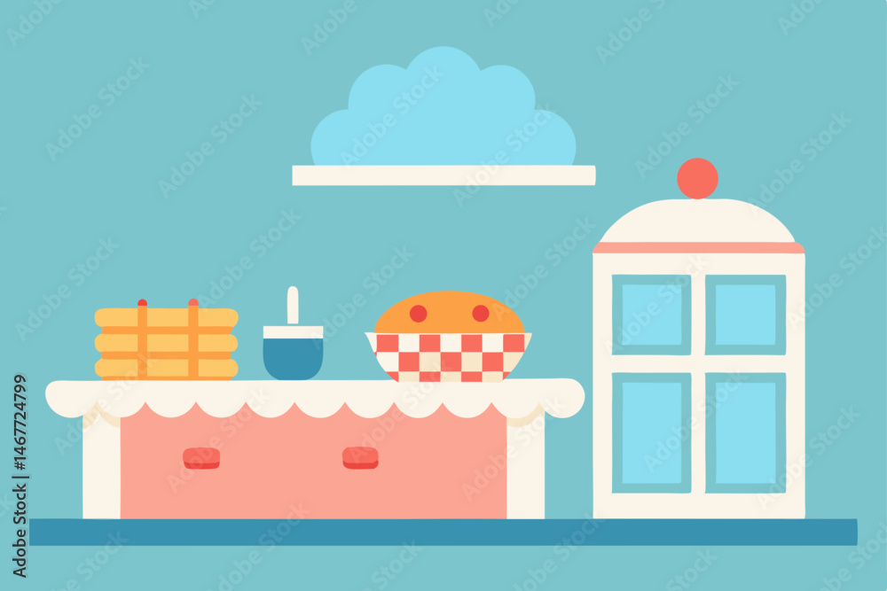 Obraz premium birthday cake with candles and flowers