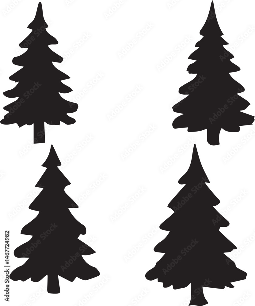 Obraz premium tree silhouette Vector | Minimalist & Trendy tree Silhouette Design | Unique & Stylish tree Artwork for Vector design
