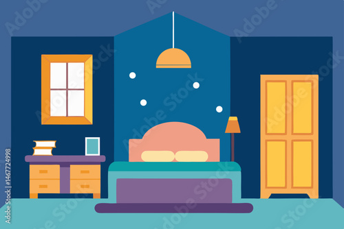vector illustration of a modern bedroom