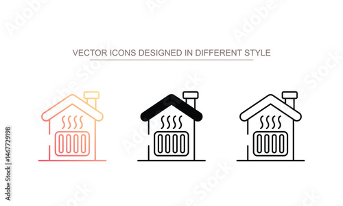 Central Heating icon design with white background stock illustration