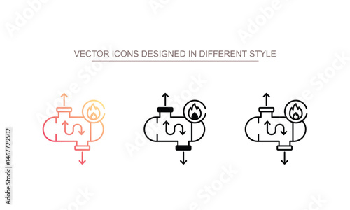 Heat Exchanger icon design with white background stock illustration