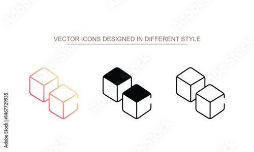Ice Cubes icon design with white background stock illustration