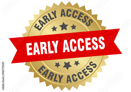 early access. early access round red and gold label isolated on transparent background