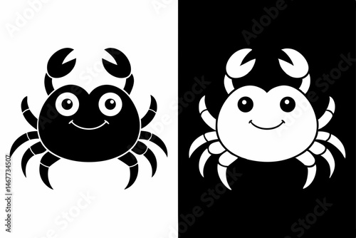 black and white crab
