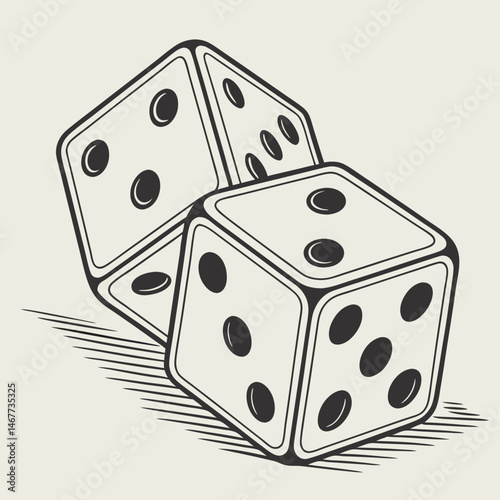 Transparent glass dice icon with realistic reflections and lighting
