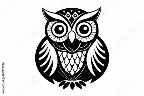 owl on white background