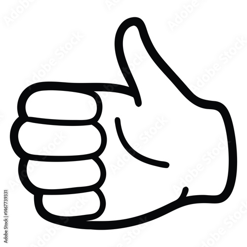 Hand gesture showing a thumbs up is a sign of approval and success
