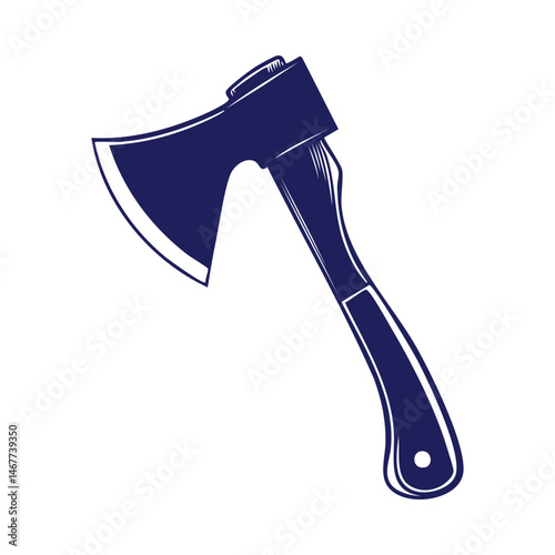 Sharp Axe Silhouette for Woodcutting Icon