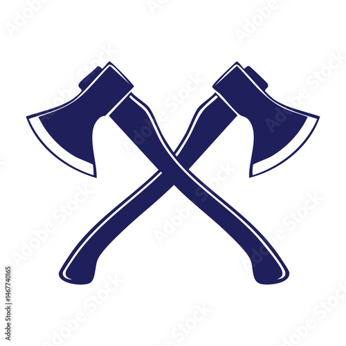 Crossed axes silhouette vector isolated