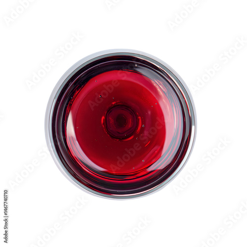 Top View Glass Red Liquid Transparent Background