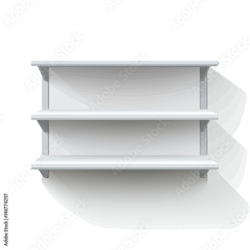 Bookshelf Flat vector, minimalist design, isolated on a white background.