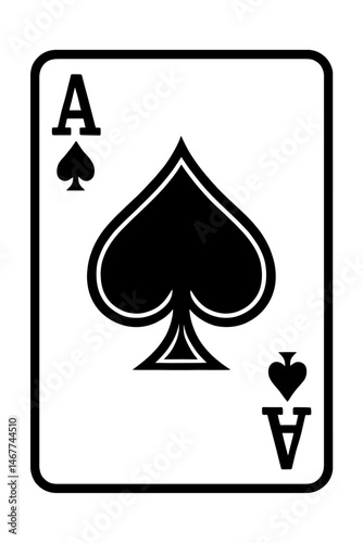 Simple Black Ace of Spades Playing Card Icon