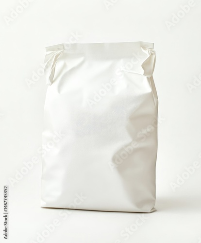 A full, sealed, white paper bag