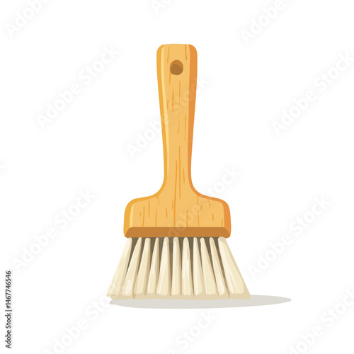 Scrubbing Brush Flat vector, minimalist design, isolated on a white background.