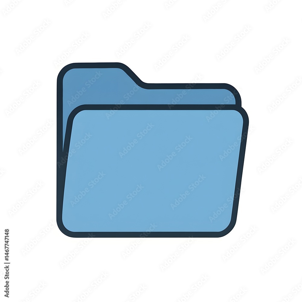 Obraz premium blue folder icon on white background