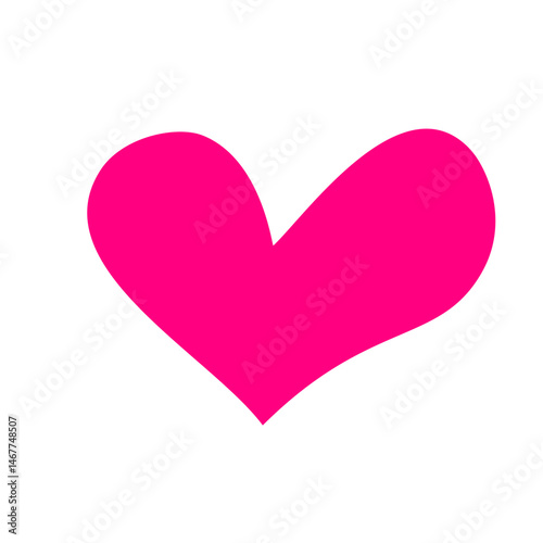 Pink heart shape sticker isolated on transparent background. Love symbol emblem vector