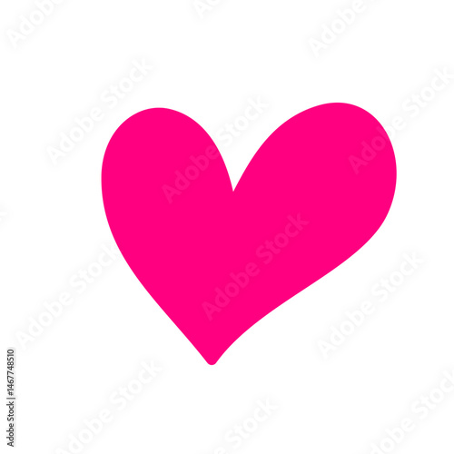 Pink heart shape sticker isolated on transparent background. Love symbol emblem vector