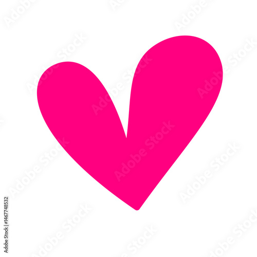 Pink heart shape sticker isolated on transparent background. Love symbol emblem vector