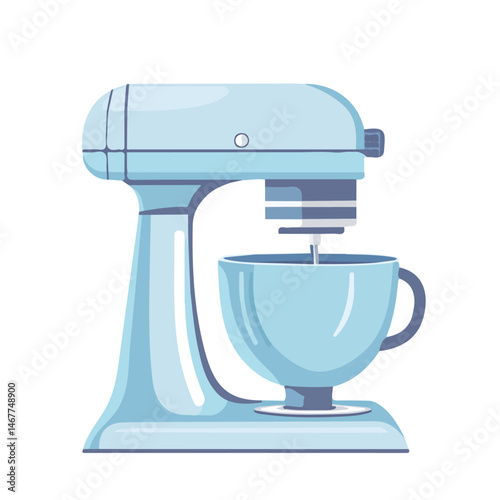 Mixer Flat vector, minimalist design, isolated on a white background.
