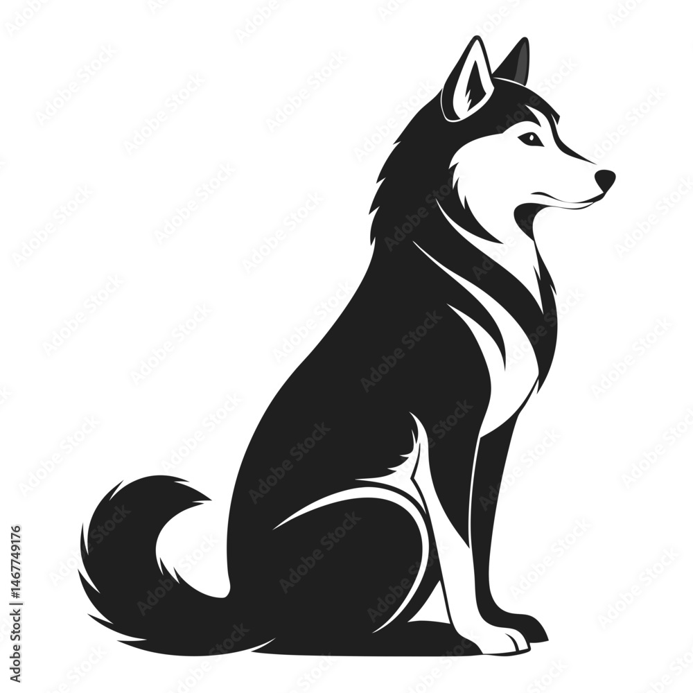 Obraz premium black and white wolf