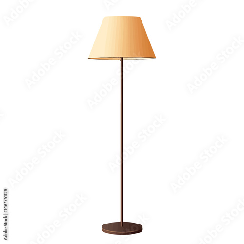 Flat vector Floor Lamp, minimalist design, isolated on a white background.