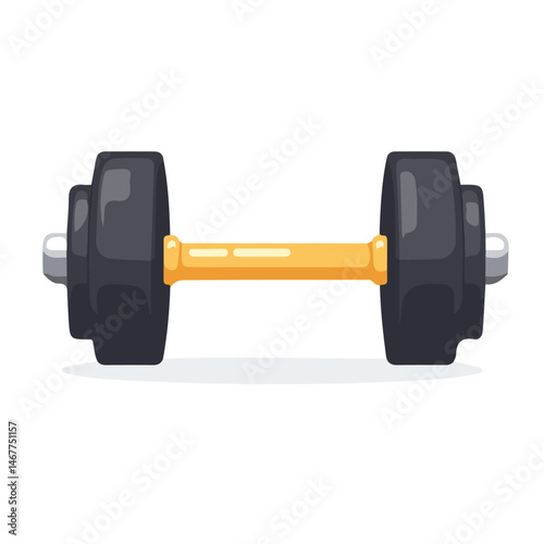 Dumbbells Flat vector, minimalist design, isolated on a white background.