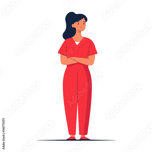 Flat vector Nurse, minimalist design, isolated on a white background.