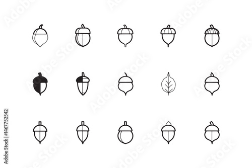 Ultra Minimalist Acorn Icon Design