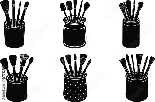 Brush Holder silhouette vector