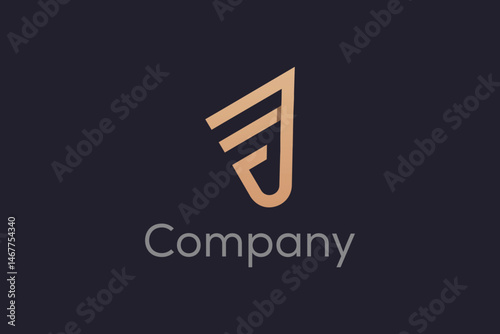 letter fj logo icon vector design template concept photo