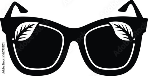 Black silhouette vector of biodegradable sunglasses for sustainable fashion and design