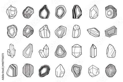 Clean Agate Crystal Line Icon