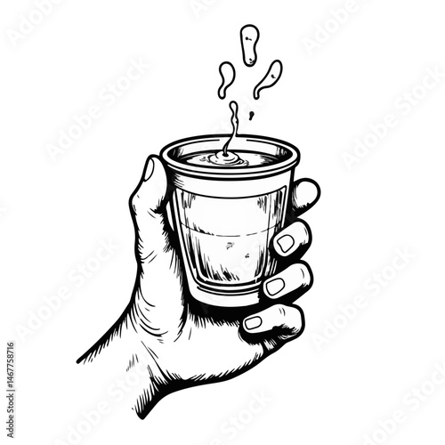 Hand Holding a Cup of Fizzing Drink for Health Awareness, Educational Content, Lifestyle Blogs, and Wellness Websites