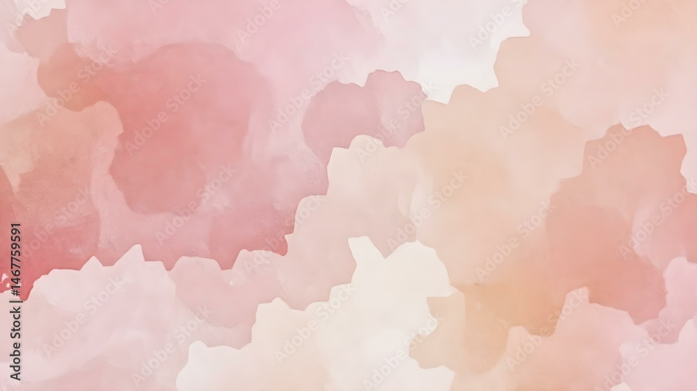 Obraz premium Whispered Petals: A serene watercolor depiction of overlapping soft pink and peach hues, evoking a gentle, ethereal ambiance perfect for backgrounds and artistic projects.