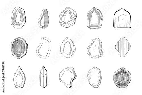 Ultra Minimalist Agate Crystal Icon