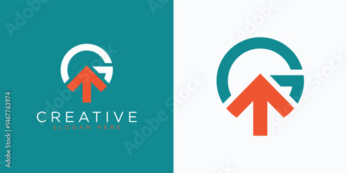 letter g arrow logo icon vector design template  concept