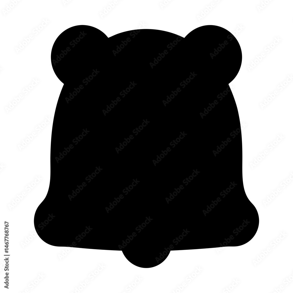 Obraz premium Silhouette of a bear bell, a black outline on white background design
