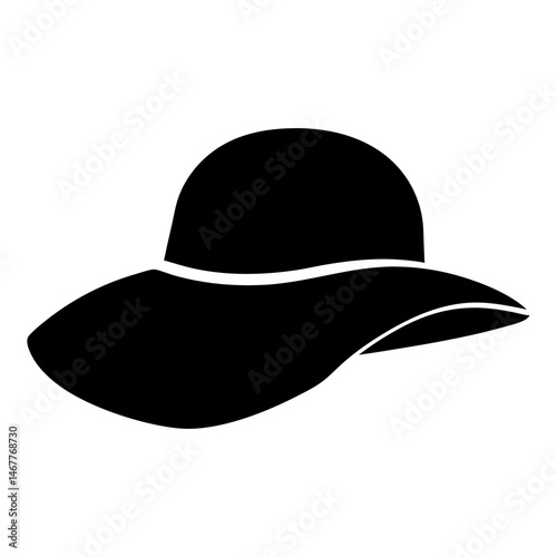 Elegant black wide brimmed sun hat providing shade and stylish protection