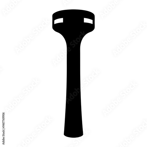 Simplified Black Water Tower Icon with Two Observation Windows on White Background