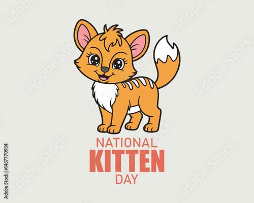 National Kitten Day, background template Holiday concept	