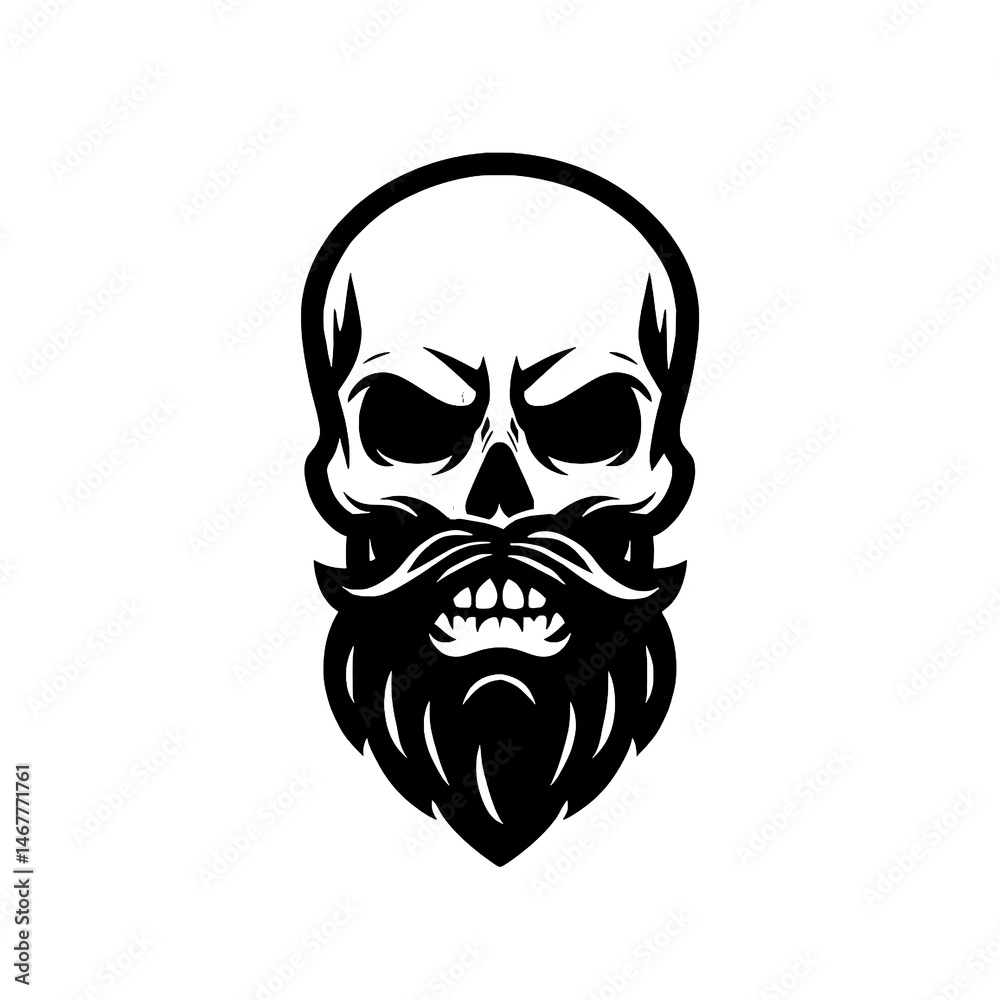 Fototapeta premium Bearded Skull Vector Illustration