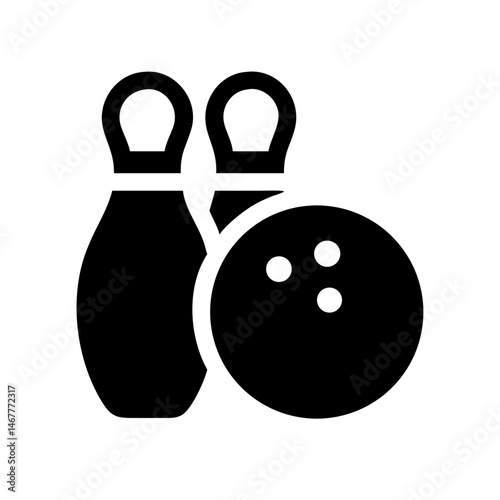 Icon of a bowling ball and pins representing the sport