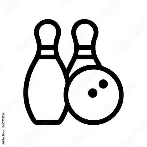 Icon of a bowling ball and pins representing the sport