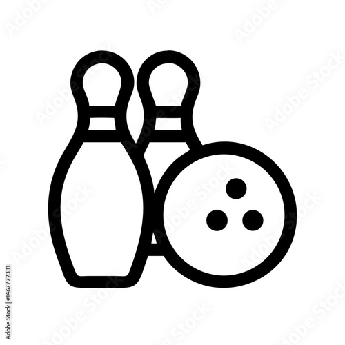 Icon of a bowling ball and pins representing the sport