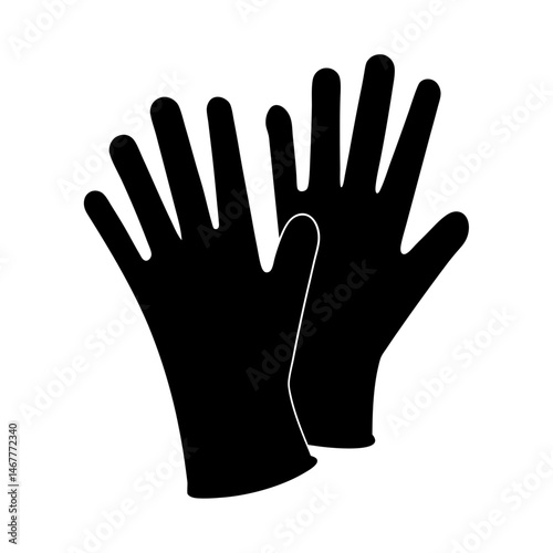 Protective latex gloves in solid black color designed for safety purposes