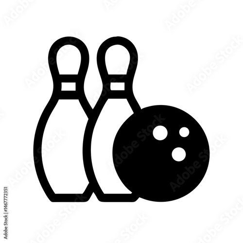 Icon of a bowling ball and pins representing the sport