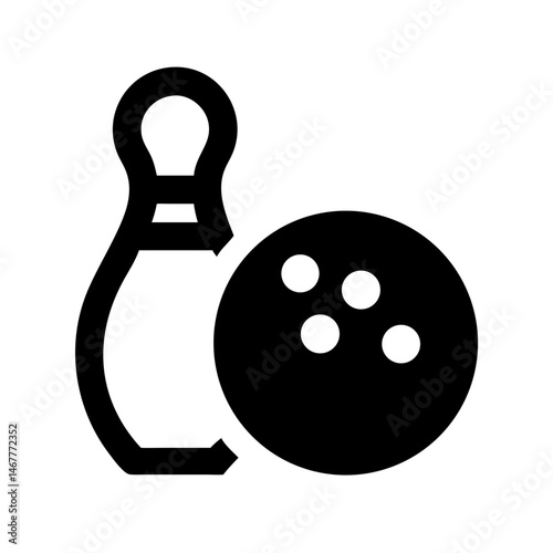Icon of a bowling ball and pins representing the sport