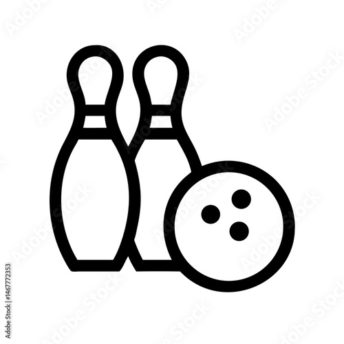 Icon of a bowling ball and pins representing the sport