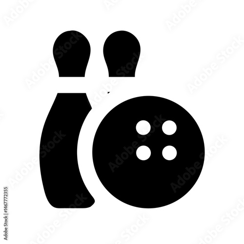 Icon of a bowling ball and pins representing the sport