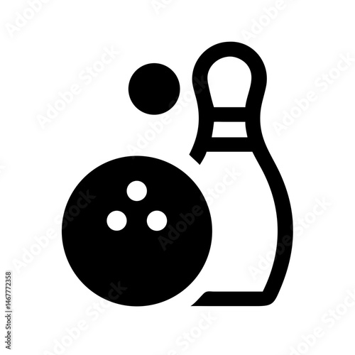 Icon of a bowling ball and pins representing the sport